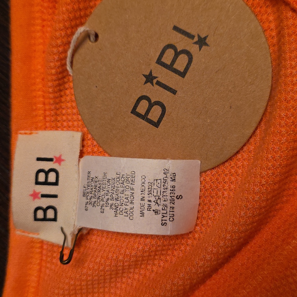 BiBi Neon Orange Women's Relaxed Pullover Sweatshirt - Picture 4 of 4